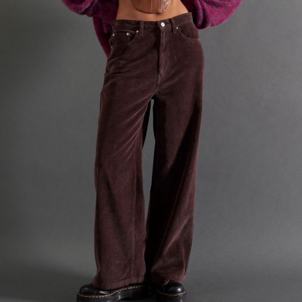Urban Outfitters High and Wide Corduroy Pants in brown (Read description)